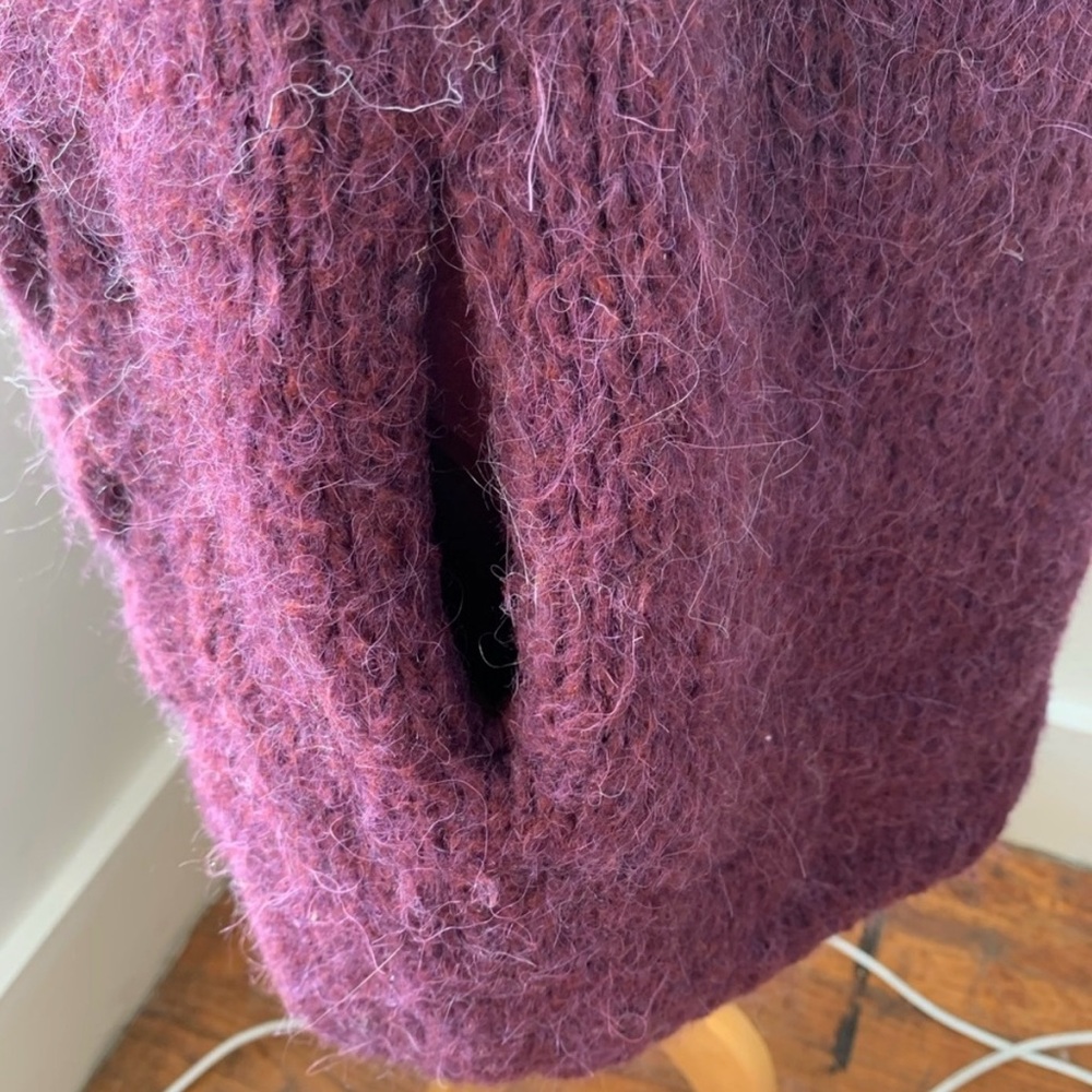 ISO H&M Deep Purple/Burgundy Cable Knit Cardigan - Picture 7 of 11